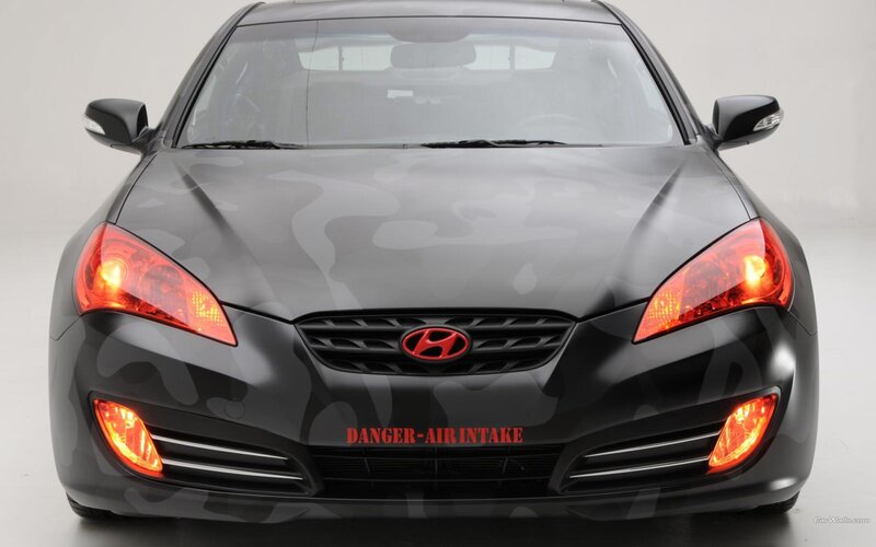 Hyundai Genesis Coupe with camouflage wrap