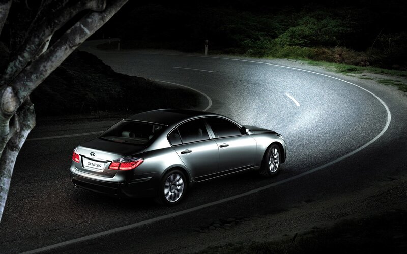 Hyundai Genesis on a winding road