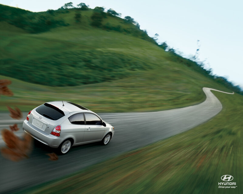 Hyundai on a winding road