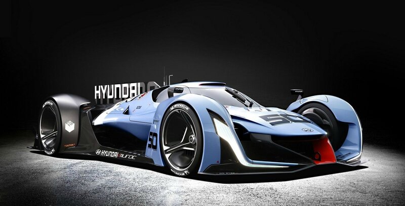 Hyundai Race Car — Blue, Dramatic
