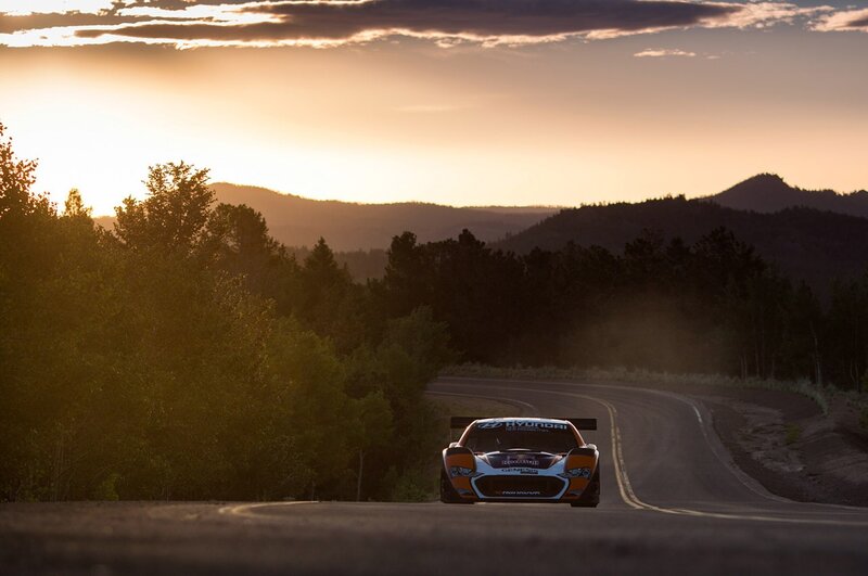 Hyundai race car on mountain road