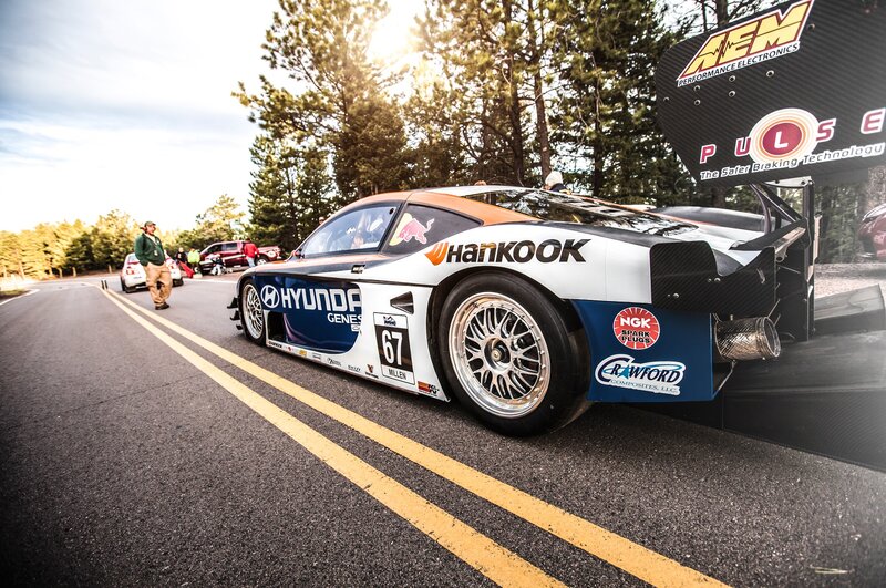 Hyundai race car on track