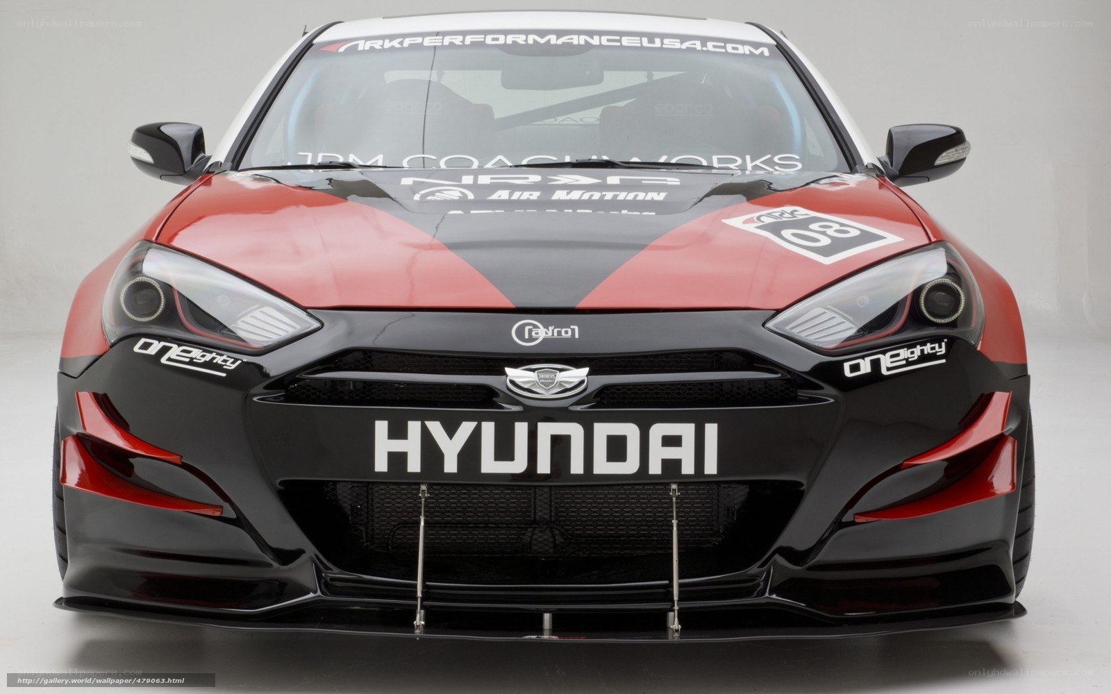 Hyundai racing car front view
