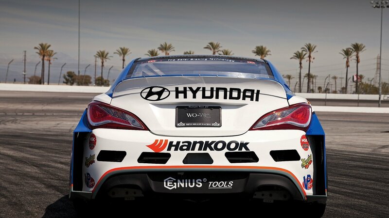 Hyundai racing car on track