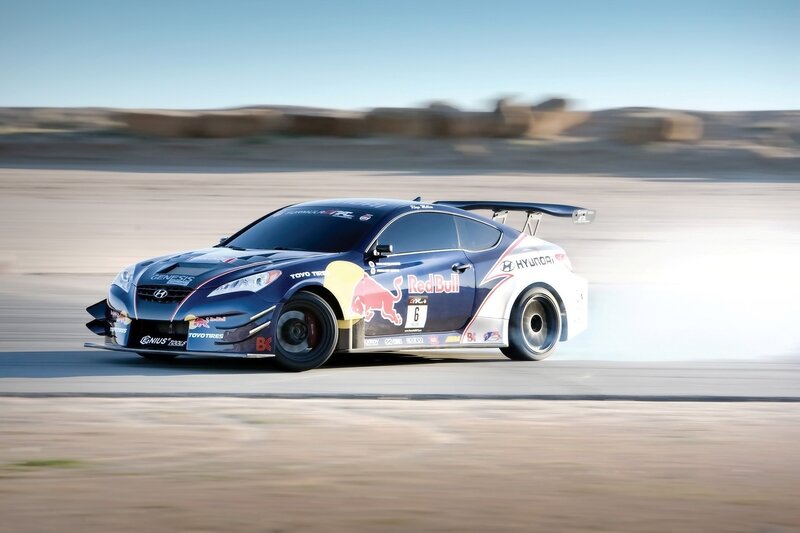 Hyundai racing car on track