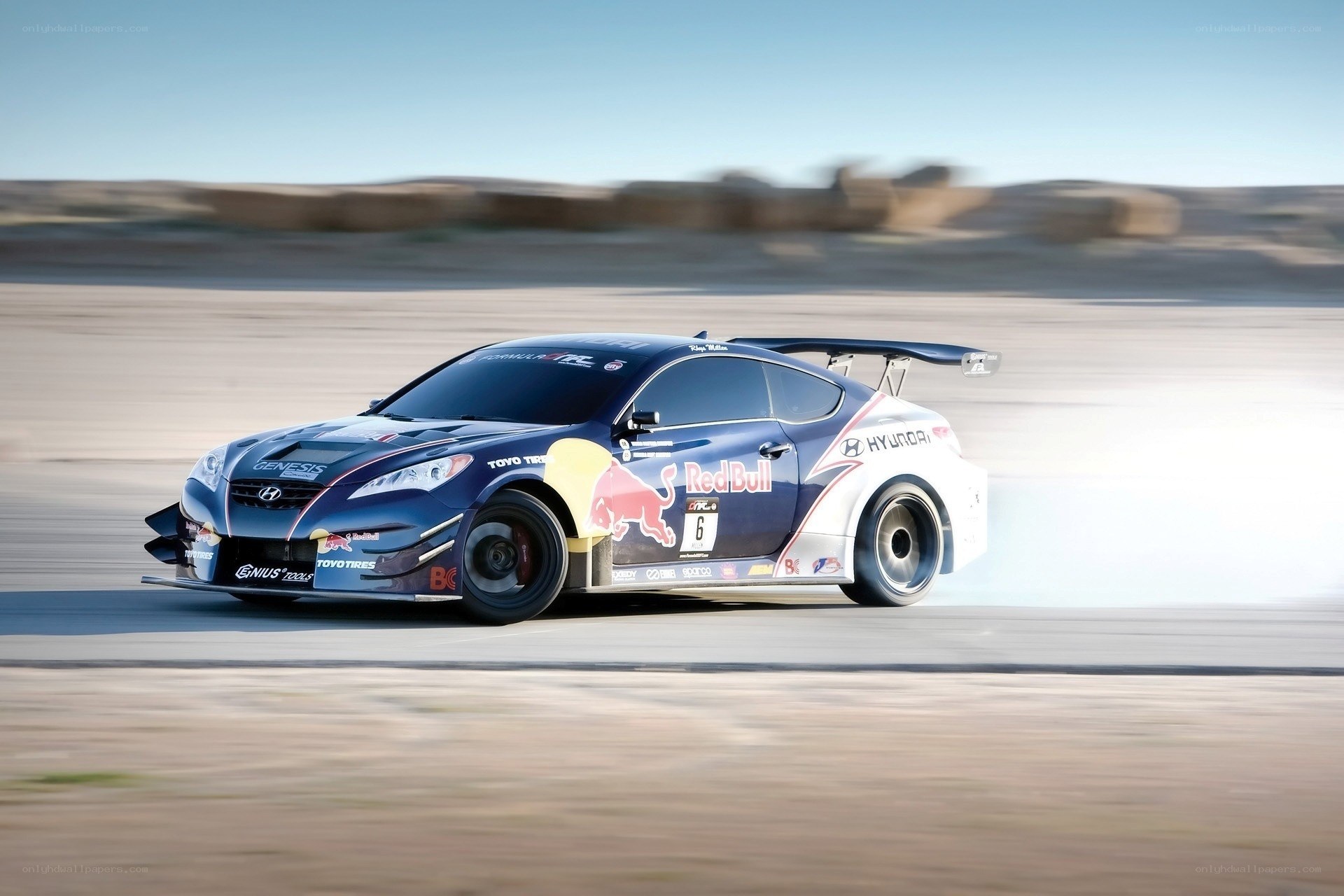 Hyundai racing car on track