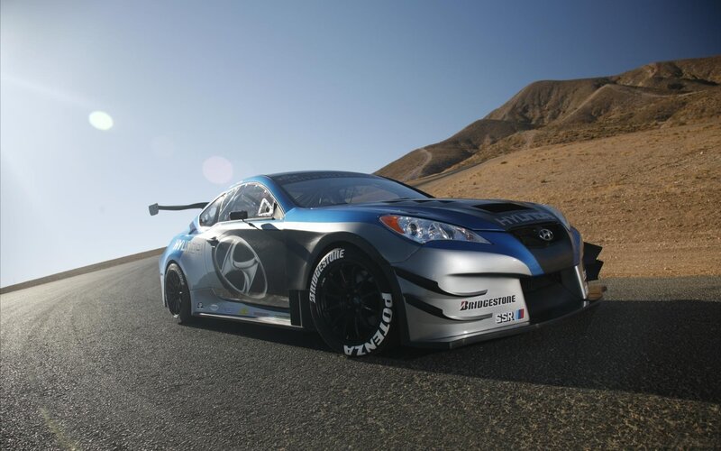 Hyundai racing car on track