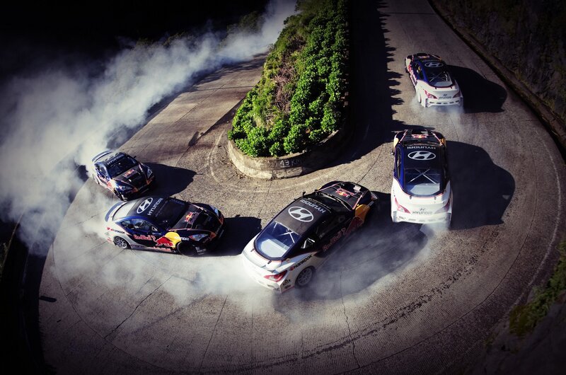 Hyundai racing cars drifting