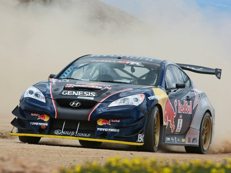 Hyundai rally car in action