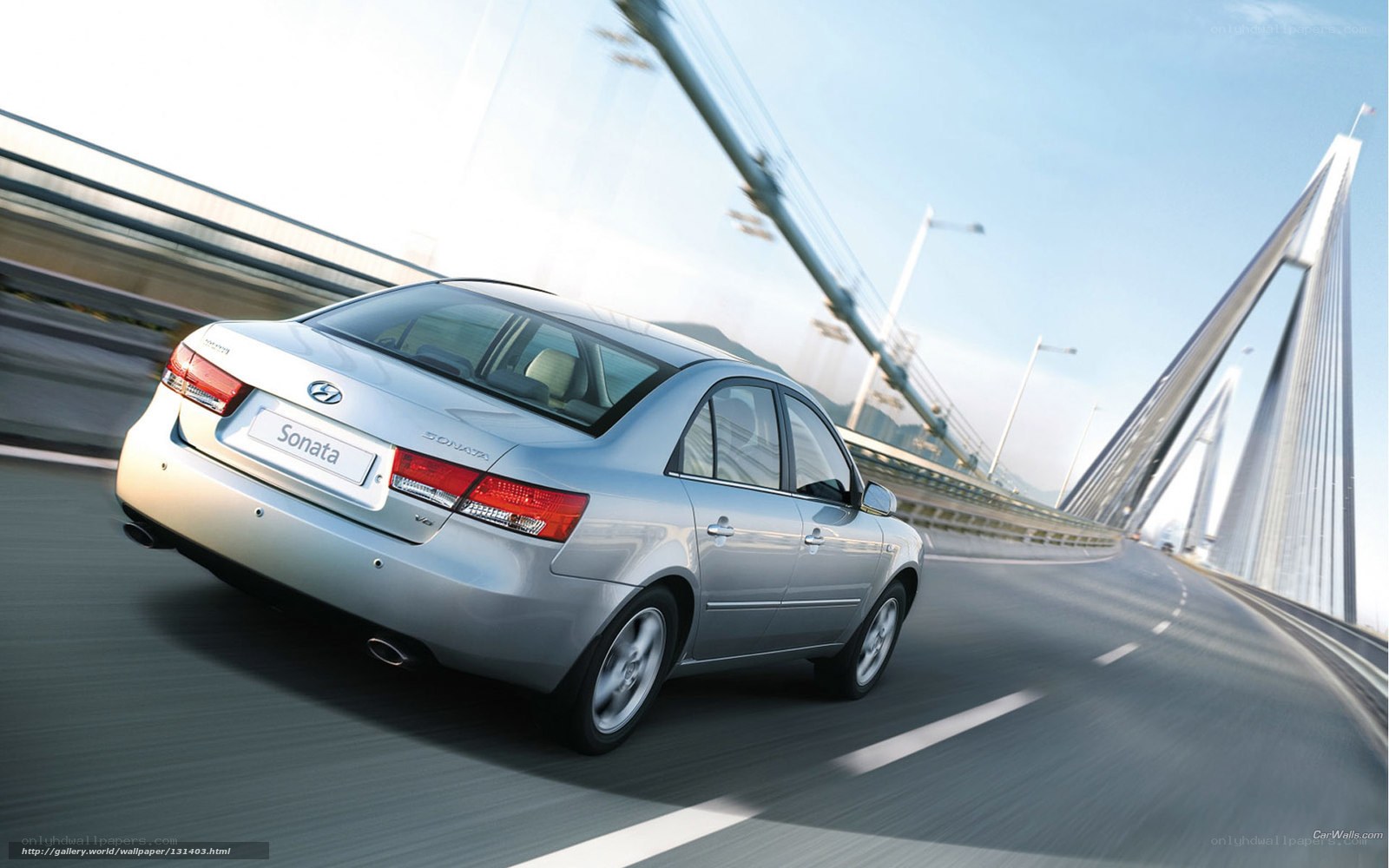 Hyundai Sonata on a bridge