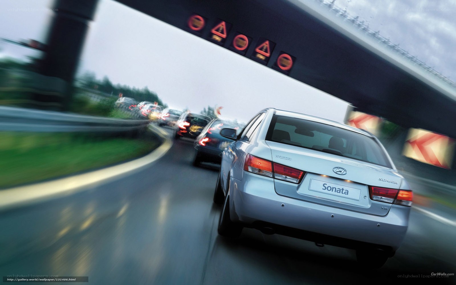 Hyundai Sonata on a highway