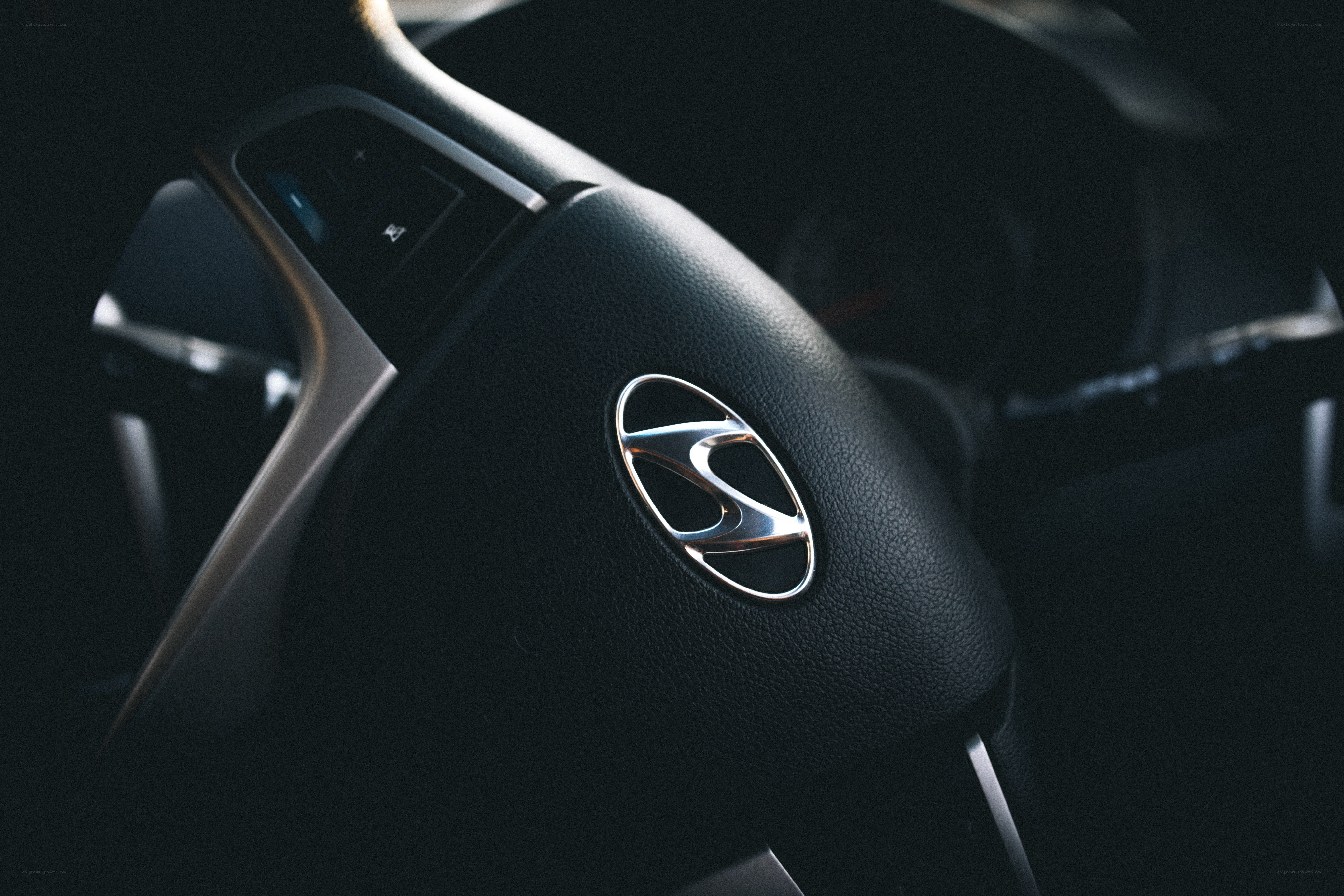 Hyundai steering wheel close-up