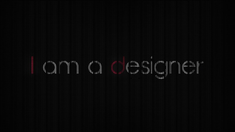 I am a designer text