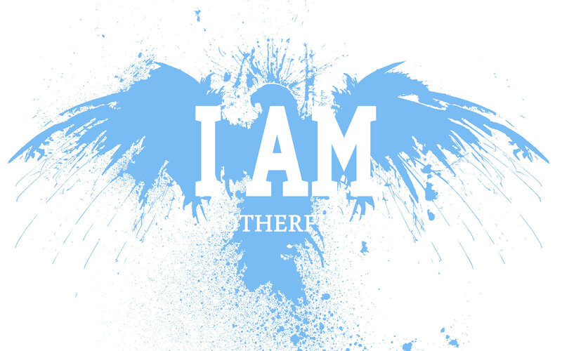 I am there text with wings