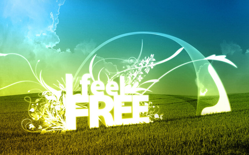I feel free text art