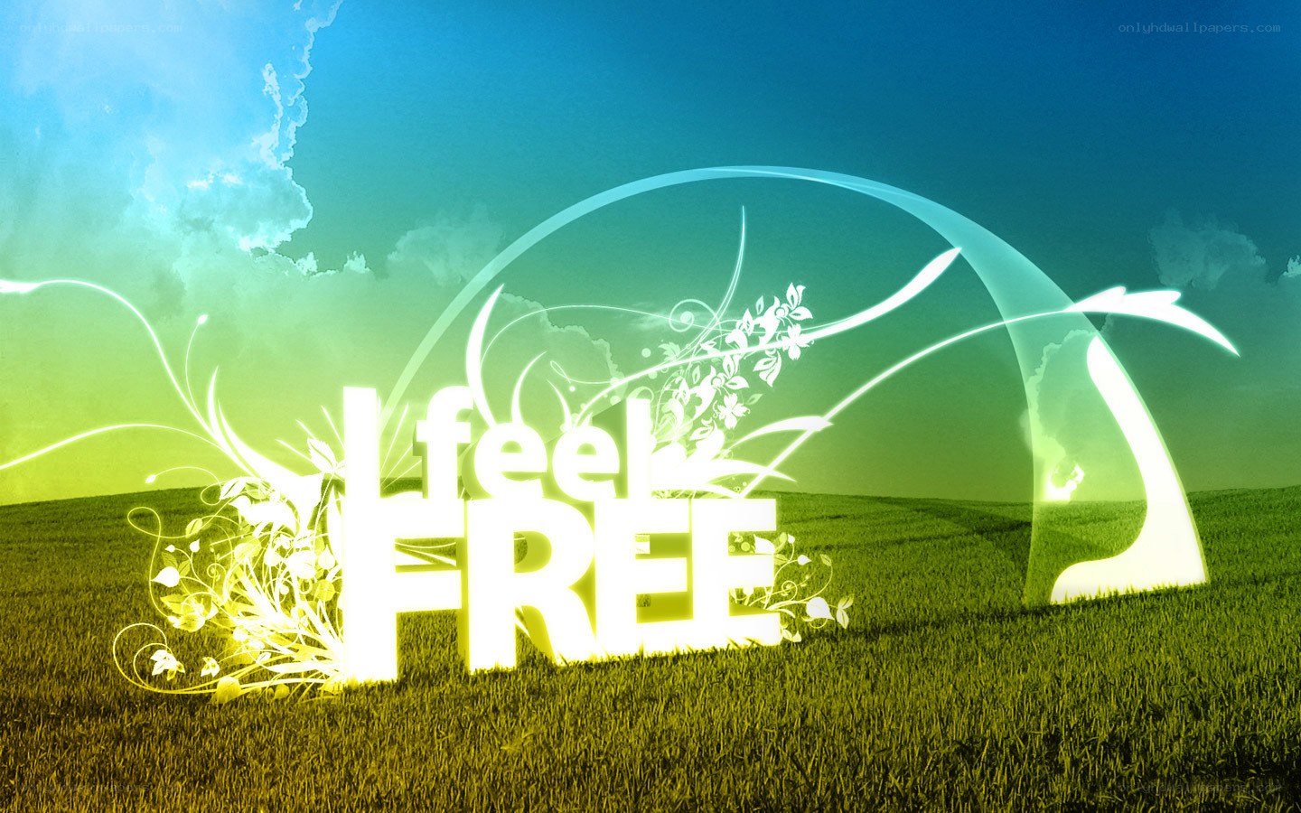I feel free text art