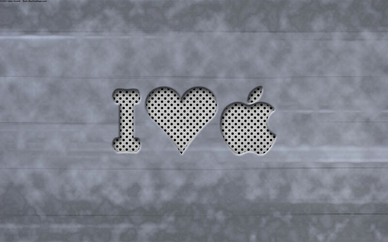 I Love Apple Logo — Gray