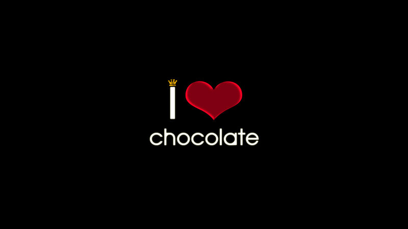 I Love Chocolate Text — Black