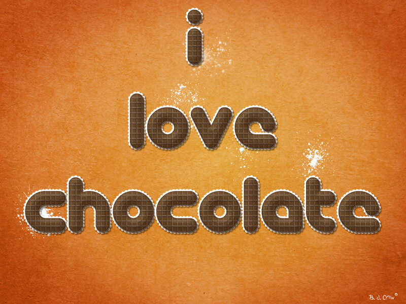 i love chocolate text