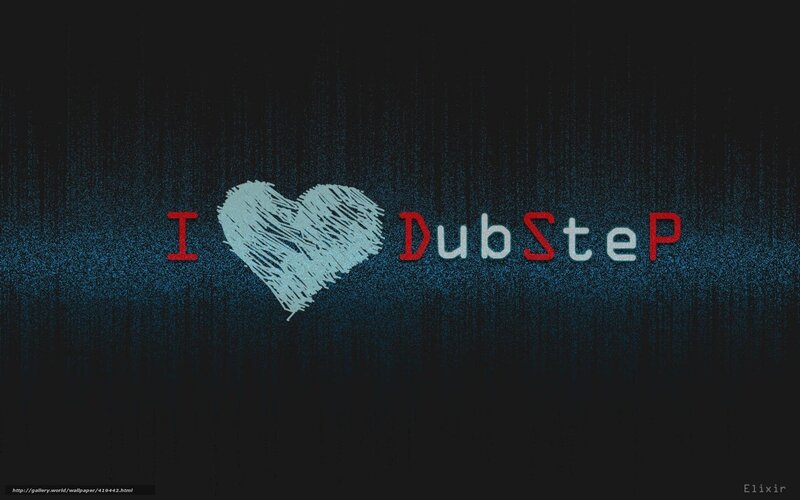 I Love DubStep Text — Black, Dark