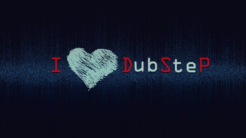 I Love DubStep Text — Blue, Minimalist