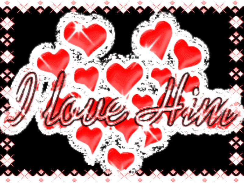 I love Him hearts graphic