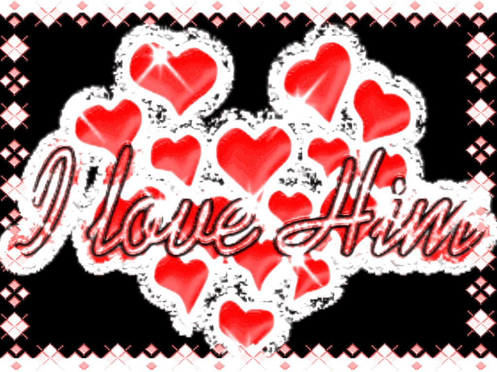 I love Him hearts graphic