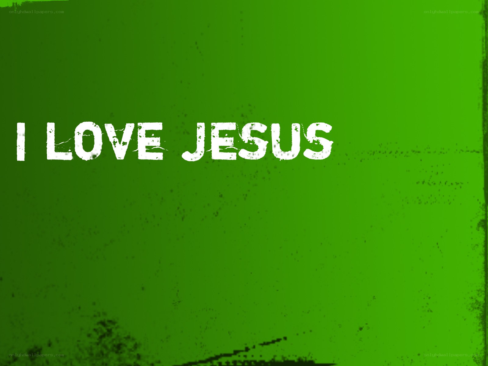 I Love Jesus text on green