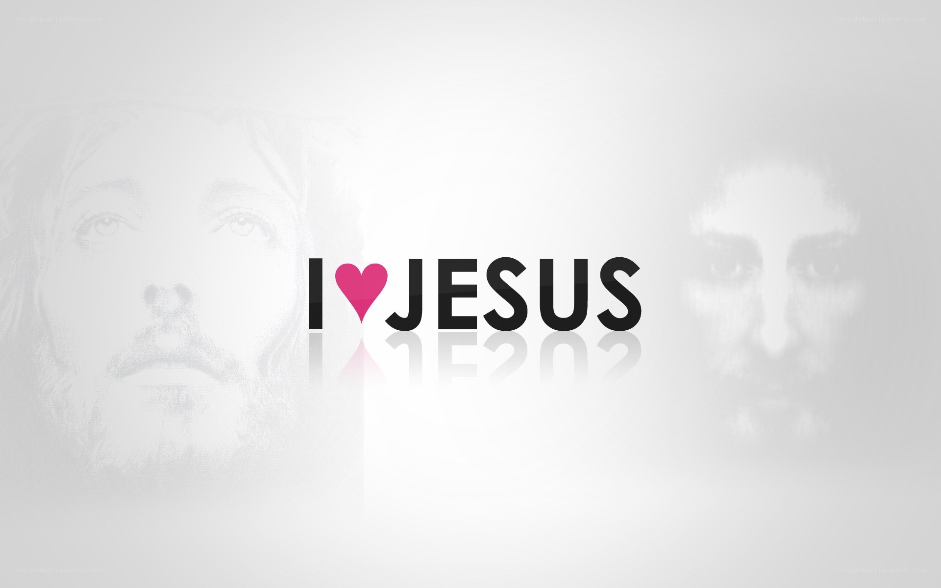 I Love Jesus text with faces