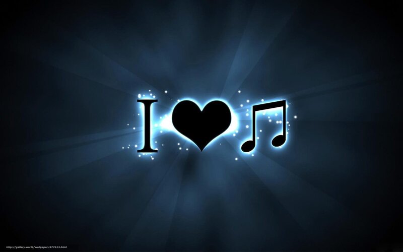 I Love Music Symbol — Blue, Dramatic