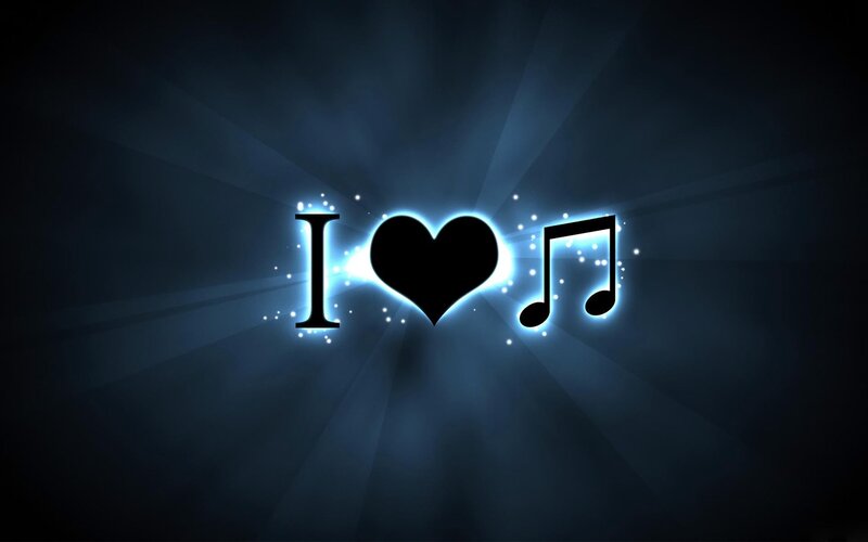 I Love Music Symbol — Blue