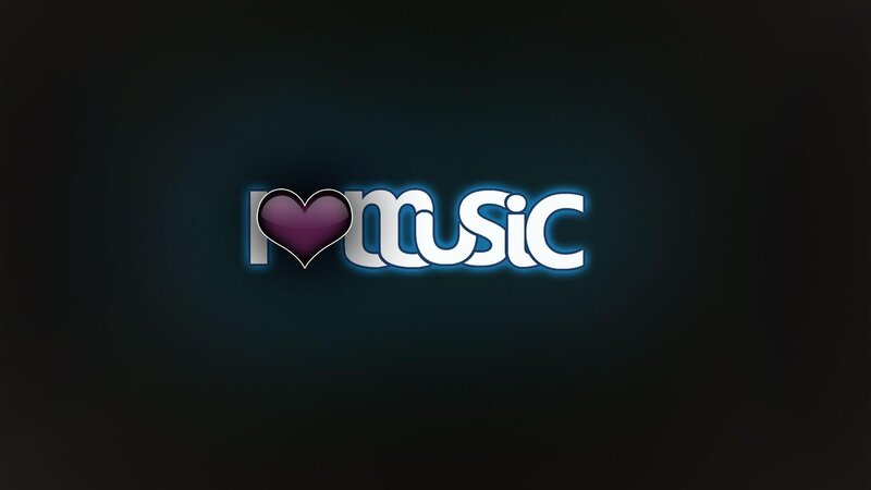 I Love Music Text — Black