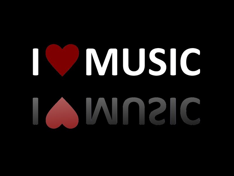 I love music text with reflection