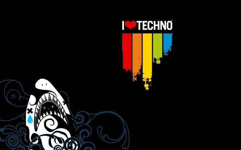 I Love Techno Shark Art