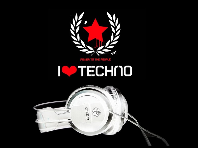 I Love Techno with Headphones