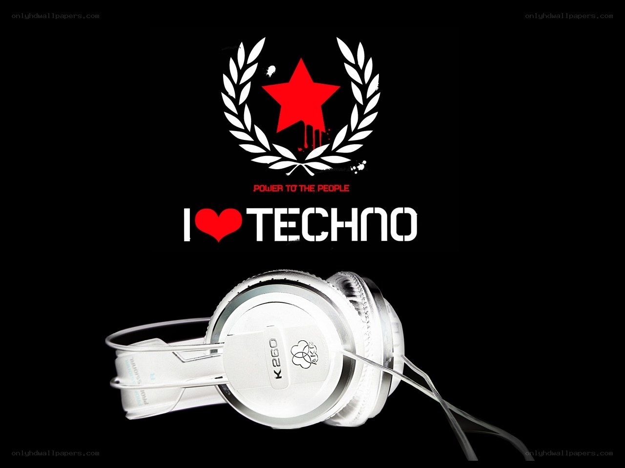 I Love Techno with Headphones