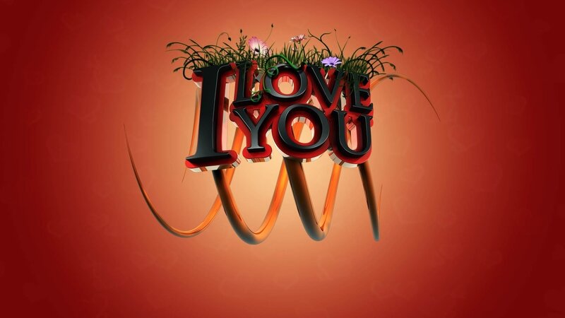 I Love You 3D text art