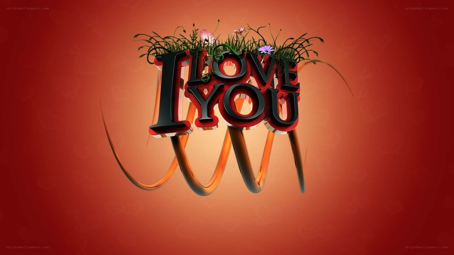 I Love You 3D text art