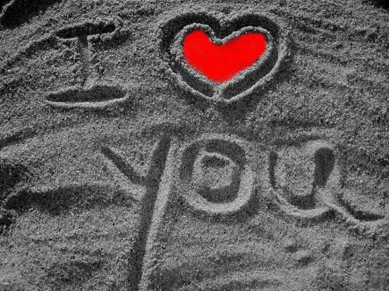 I Love You Carved in Sand — Gray