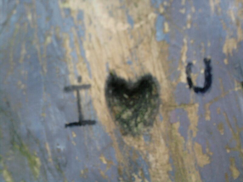 I love you carved into wood