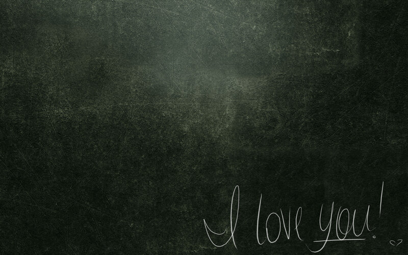 I love you chalk writing