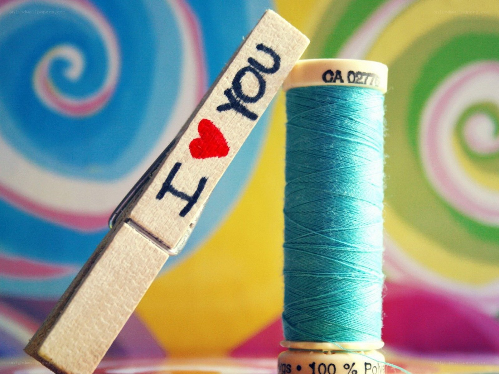 I love you clothespin