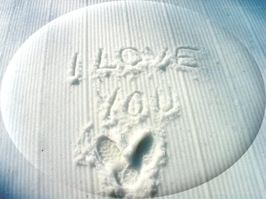 I love you in the snow