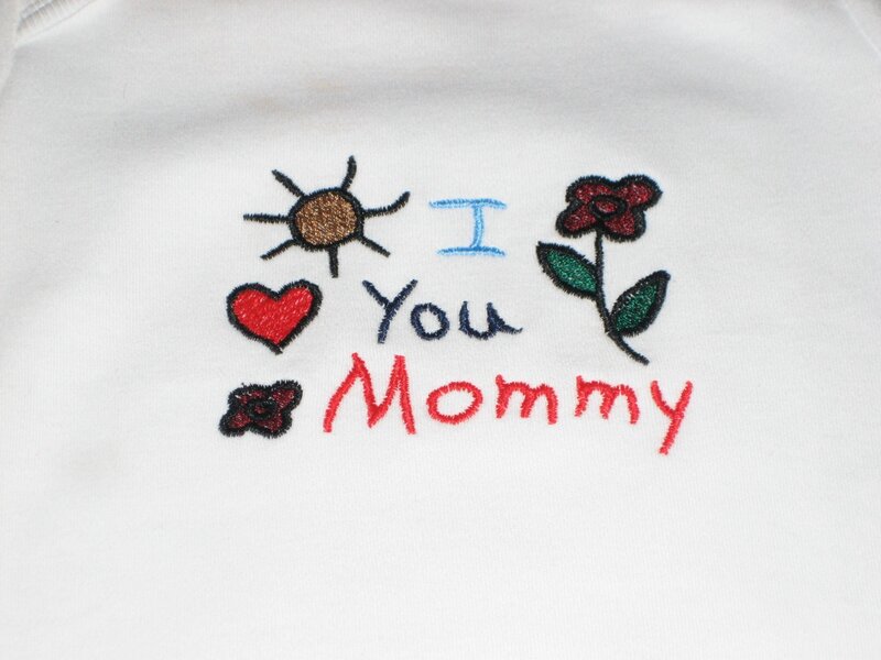 I Love You Mommy Embroidery