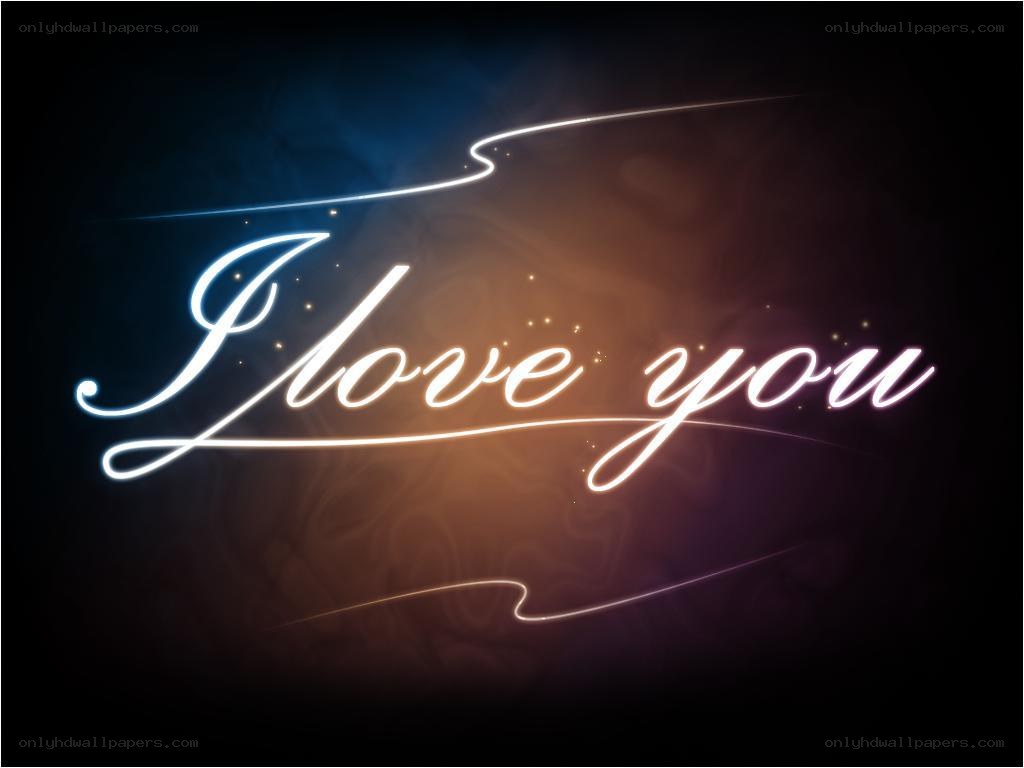 I love you neon text