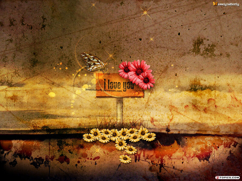 I love you sign with flowers