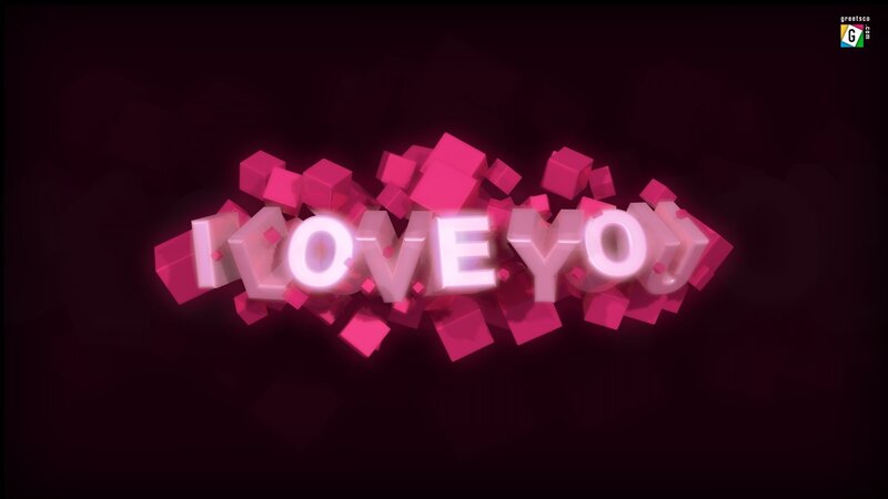 I love you text animation