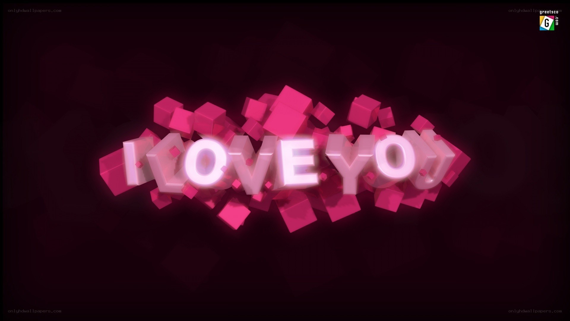 I love you text animation