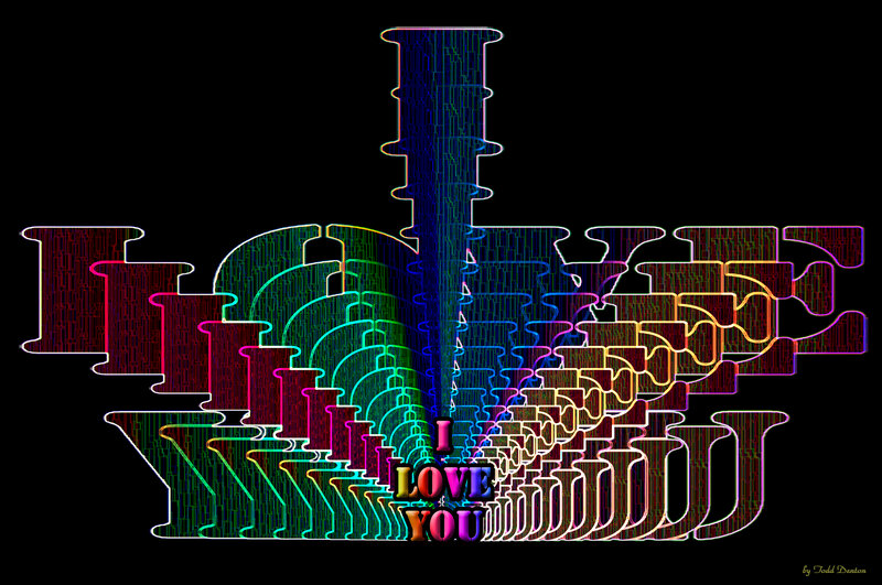 I Love You Text Art — Black