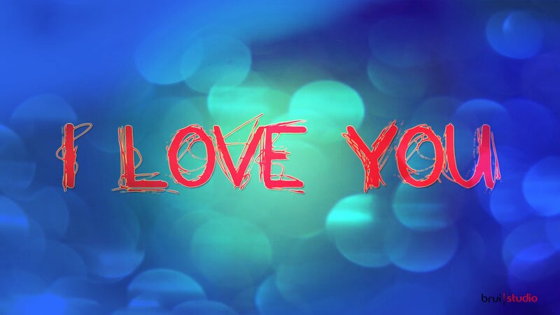 I love you text on bokeh background